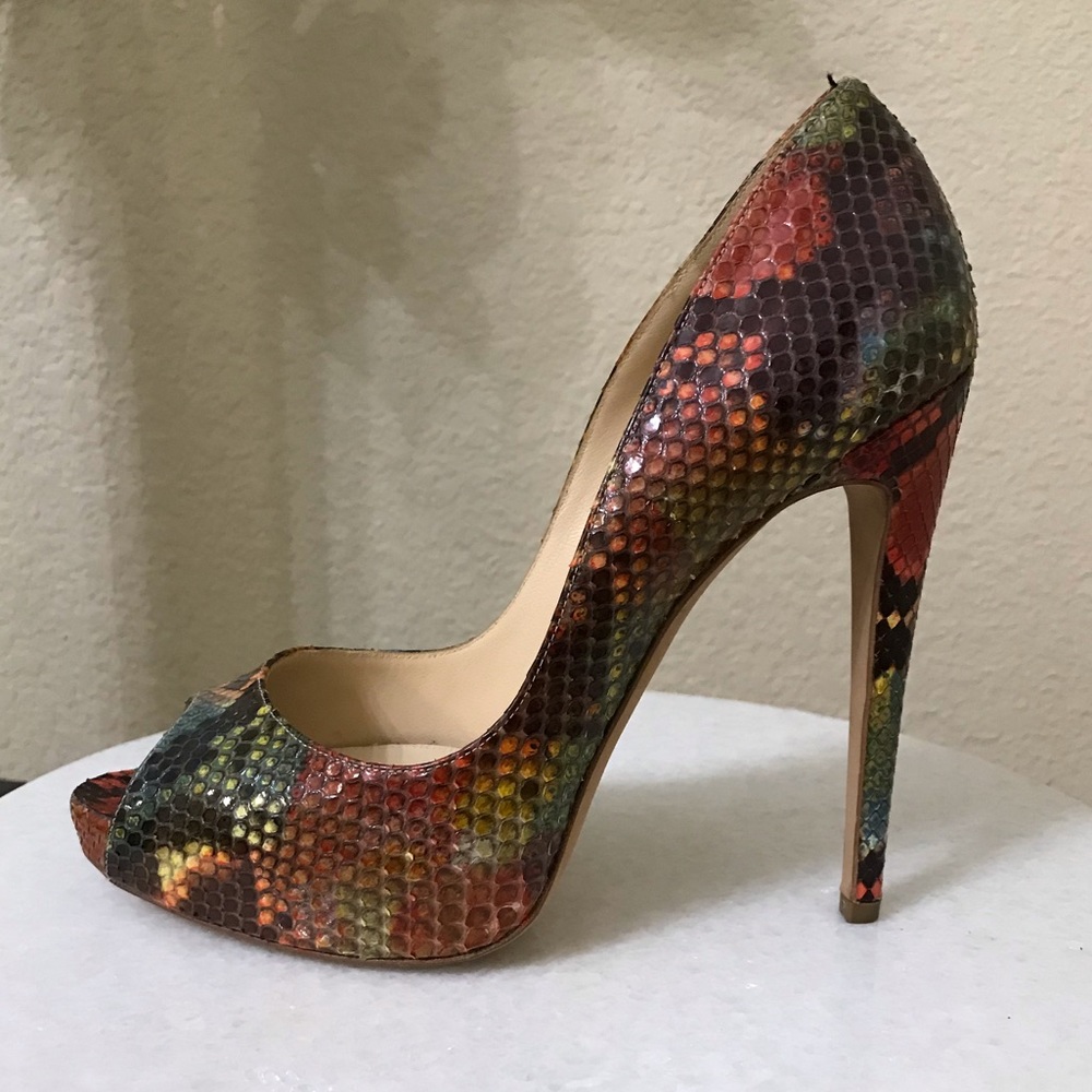 Alexandre Birman Python Peep Toe Heels - image 1